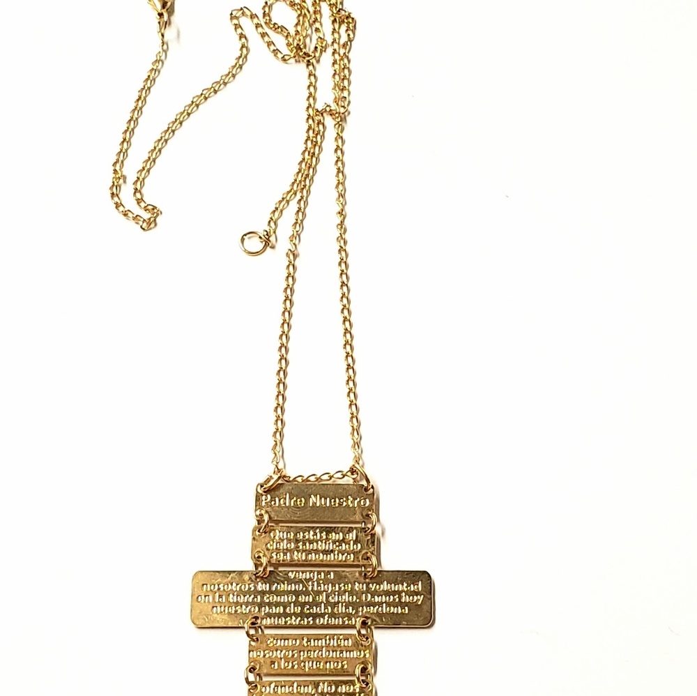 GOLD PLATED Cross Chain - Picture 2 of 2